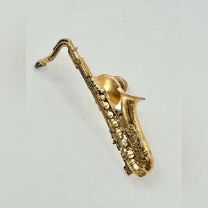 Future Primitive Saxophone Gold Tone Instrument Lapel Pin